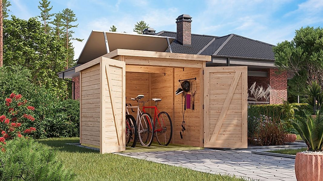 Karibu Fahrradbox "Fahrradgarage 3 Solar" in verschiedenen Farben, mit Sola günstig online kaufen