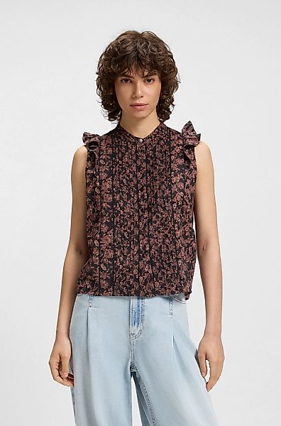 BOSS ORANGE Klassische Bluse "C Bantiana", mit Ajour Details, Stehkragen günstig online kaufen
