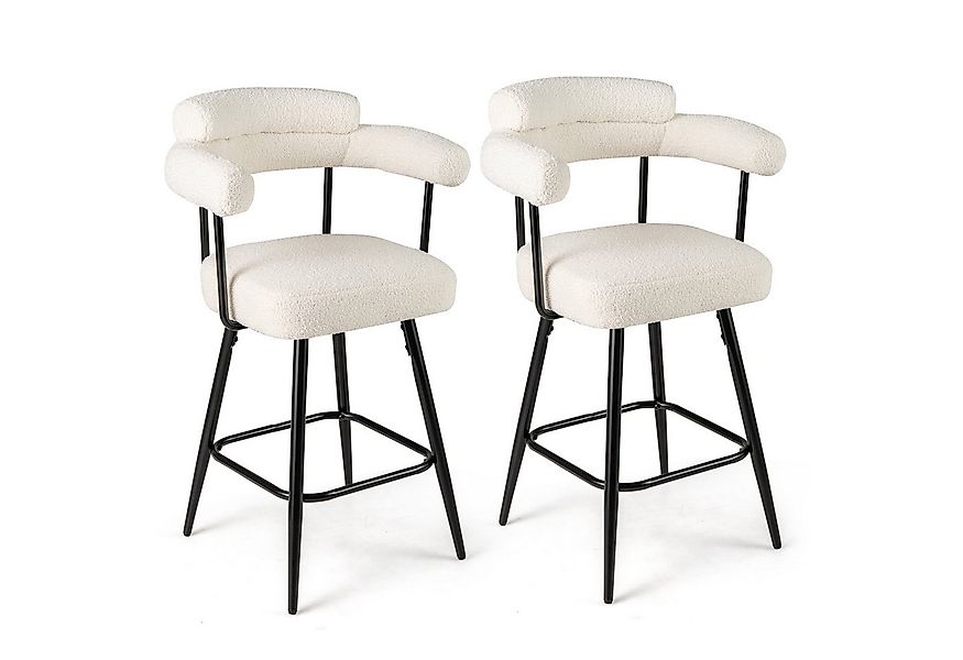 COSTWAY Barhocker (2er Set), gepolstert Barstühle mit Rücken & Fußstütze, d günstig online kaufen