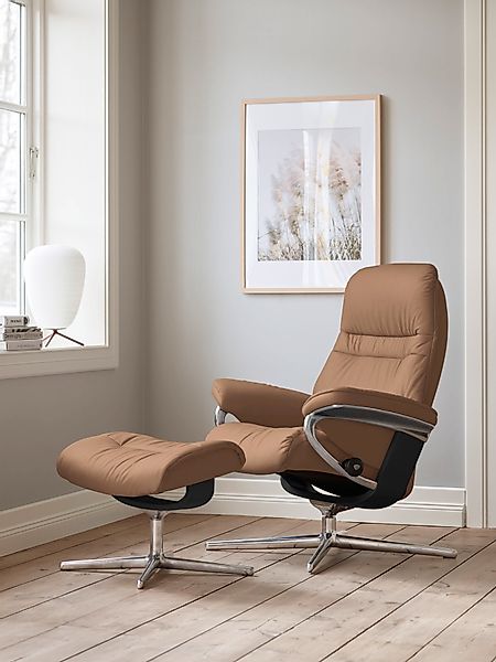 Stressless "Sunrise" Set, Relaxsessel mit Hocker, mit Hocker, mit Cross Bas günstig online kaufen