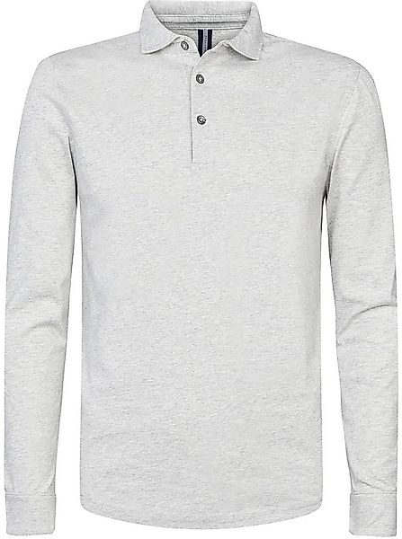 Profuomo Longsleeve Polo Grau Melange - Größe M günstig online kaufen