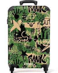 NoBoringSuitcases.com© Hartschalen-Trolley Graffiti in Tarnfarben 55x35x20c günstig online kaufen