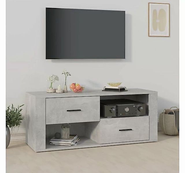 furnicato TV-Schrank Betongrau 100x35x40 cm Holzwerkstoff günstig online kaufen