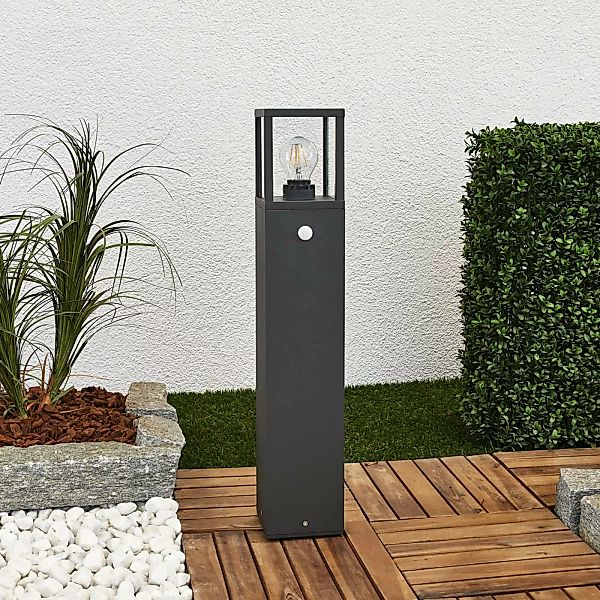Lucande Wegeleuchte Klemens, 65 cm, Sensor, anthrazit, E27 günstig online kaufen