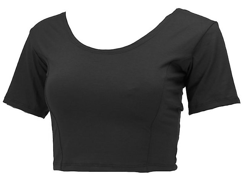 Guru-Shop T-Shirt Basic Yogatop, bauchfreies Choli Top - schwarz Festival, günstig online kaufen