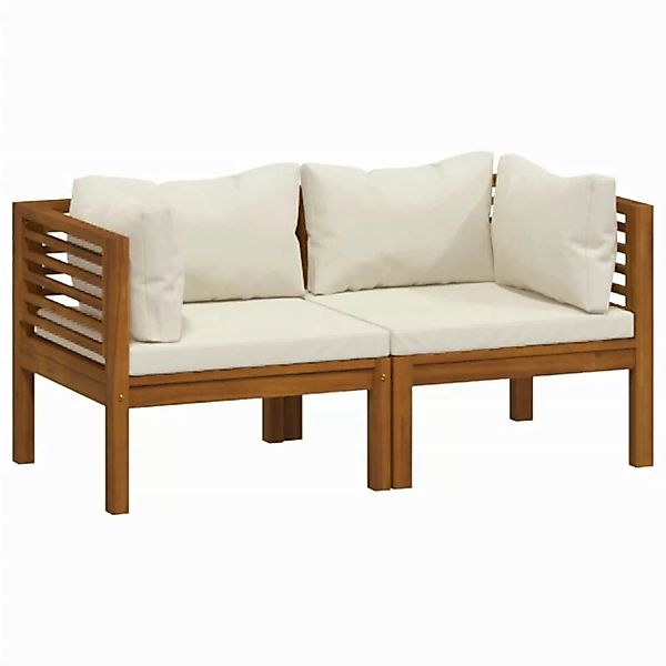 2-sitzer-gartensofa Mit Creme Kissen Massivholz Akazie günstig online kaufen