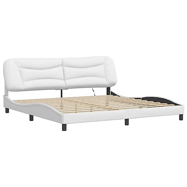 vidaXL Bettgestell mit LED Ohne Matratze Weiß 200x200 cm 3213956 günstig online kaufen