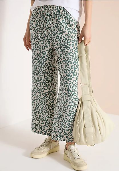 CECIL Wide Leg Hose aus Leinenmix im Leoprint günstig online kaufen
