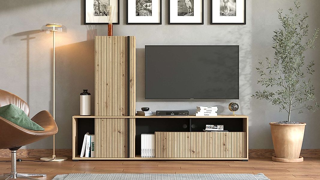 INOSIGN Wohnwand "Chania, 195 cm, inkl. TV Board und Highboard" Komplett-Se günstig online kaufen