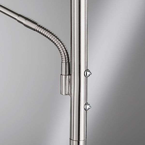 FISCHER & HONSEL LED Deckenfluter DENT, 2-flammig, H 180 cm, Nickelfarben, günstig online kaufen