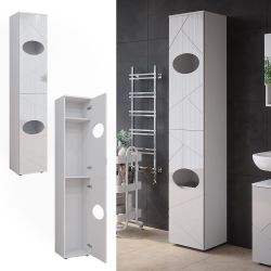 Vicco Hochschrank Irma, Weiß/Weiß Hochglanz, 37.2 günstig online kaufen