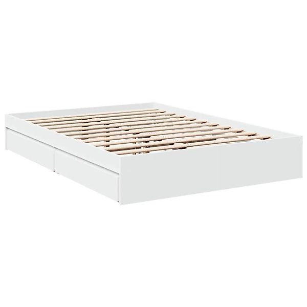 vidaXL Bettgestell mit Schubladen Weiß 140x190 cm Holzwerkstoff 3280685 günstig online kaufen
