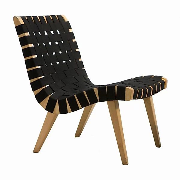 Knoll International - Risom Lounge Chair - baumwolle schwarz günstig online kaufen