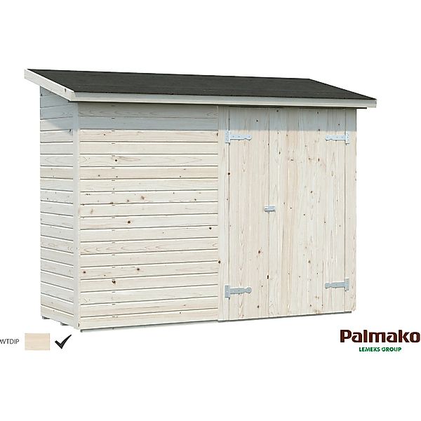 Palmako Leif Holz-Gartenhaus Klar Pultdach Tauchgrundiert 234 cm x 95 cm günstig online kaufen