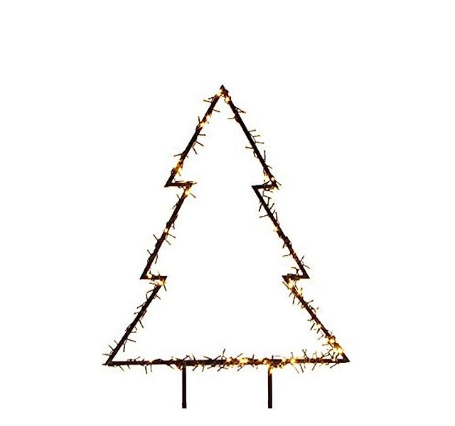 edelman LED Stern Gartenstecker Leuchttanne warmweiß Metall schwarz günstig online kaufen