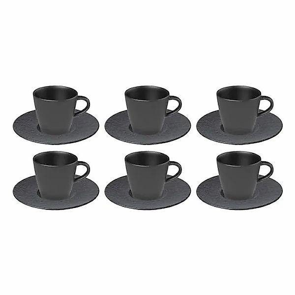 Villeroy & Boch Tasse »Kaffee Set Manufacture Rock 150 ml 6er Set schwarz« günstig online kaufen