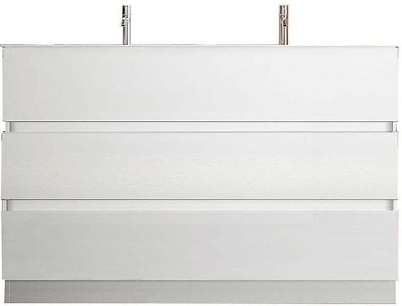 welltime Doppelwaschtisch Start, Breite 120 cm, 2 bzw. 3 Schubkästen, Badmö günstig online kaufen