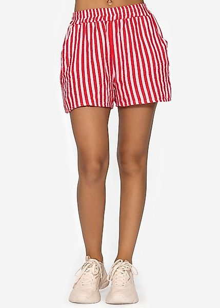SASSYCLASSY Shorts Musselin Shorts Damen gestreift aus Baumwolle Leichte Mu günstig online kaufen
