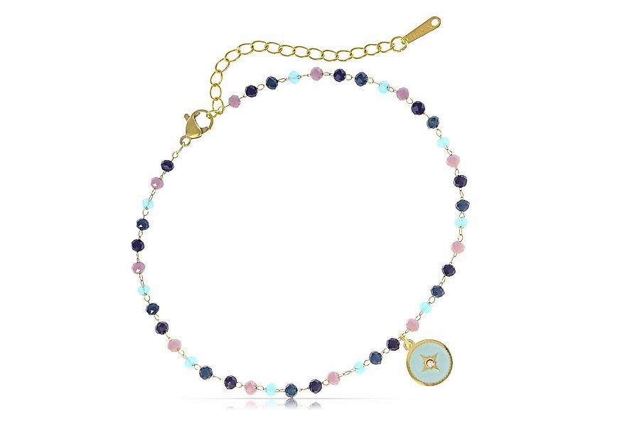 Made by Nami Fußkette Damen Fußkettchen gold mit Perlen und Anhänger aus Ed günstig online kaufen