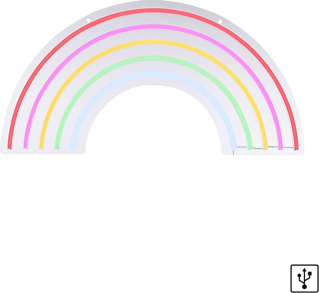 JUST LIGHT LED Wandleuchte NEON-RAINB, LED günstig online kaufen