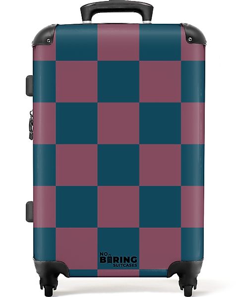 NoBoringSuitcases.com© Hartschalen-Trolley Buntes Schachbrett als Druck günstig online kaufen