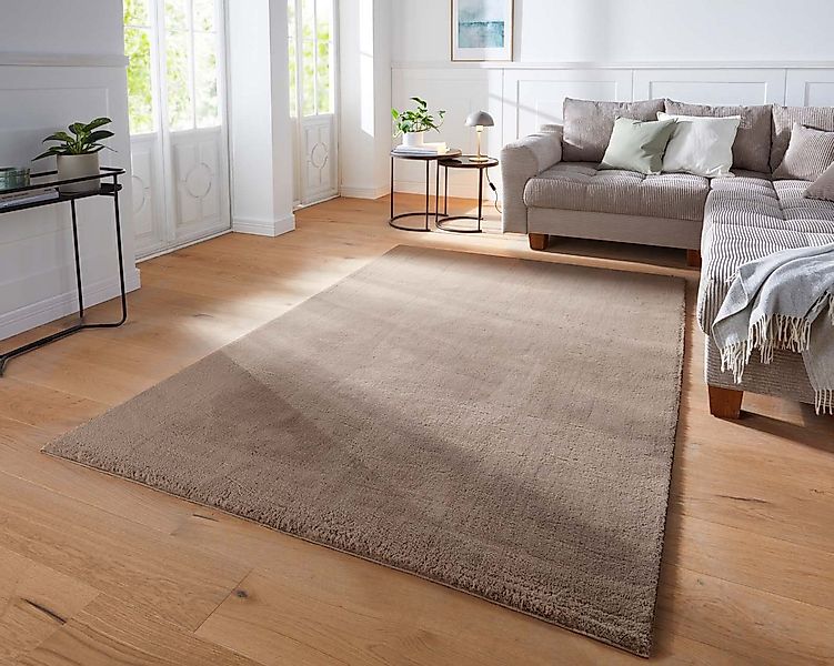 TaraCarpet Teppich Supersoft Kurzflorteppich Fiona Uni, rechteckig, Höhe: 1 günstig online kaufen