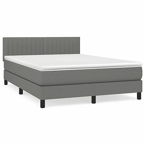vidaXL Boxspringbett mit Matratze Dunkelgrau 140x200 cm Stoff1398760 günstig online kaufen