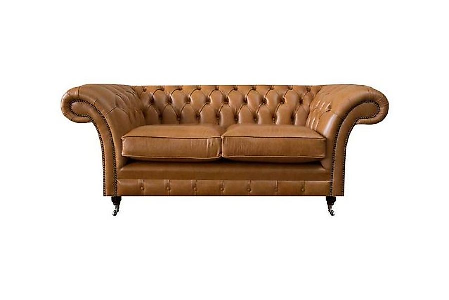 JVmoebel Sofa Braun Chesterfield Zweisitzer Sofa Couch Wohnzimmer Luxuriöse günstig online kaufen