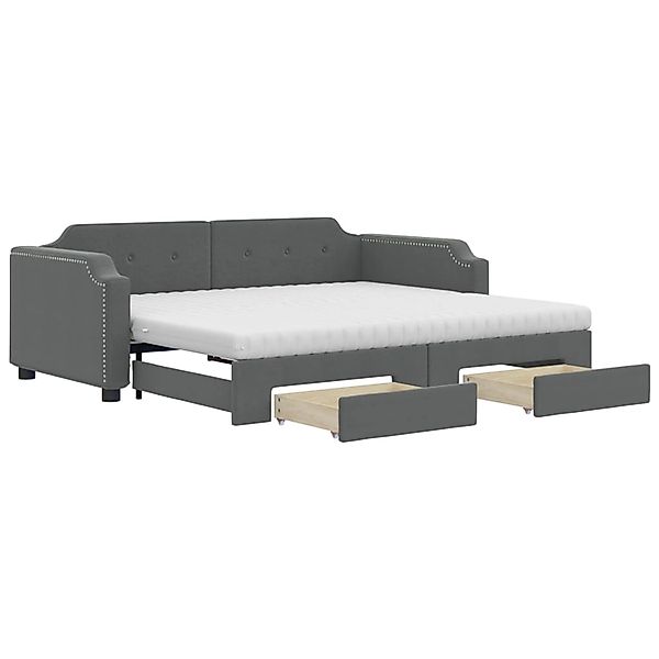 vidaXL Bettgestell, Tagesbett Ausziehbar mit Schubladen Dunkelgrau 80x200 c günstig online kaufen