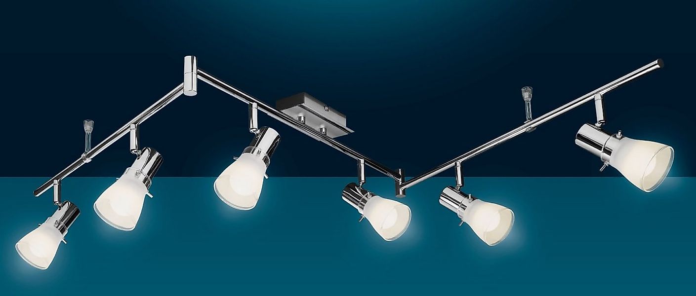 TRANGO LED Deckenleuchte, 6-flammig 1007-68 Deckenstrahler Chrom-Optik & Al günstig online kaufen