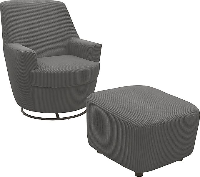 INOSIGN Drehsessel »HETTY, Drehsessel mit Wippfunktion und Hocker; Lesesess günstig online kaufen