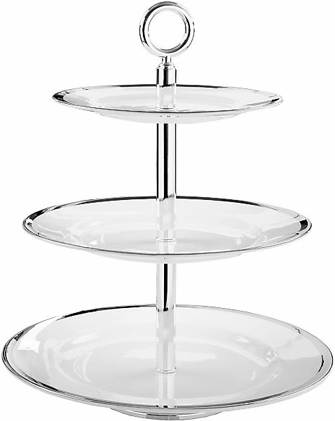 Fink Etagere "PLATINUM" Servierplatte mit Platinumrand, mit 3 Etagen, Höhe günstig online kaufen