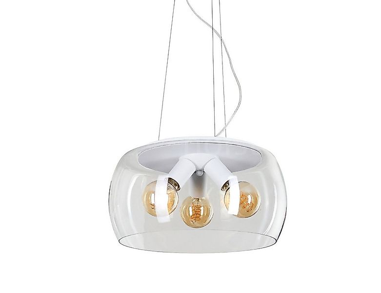 hofstein Hängeleuchte »Tiago« runde Pendellampe aus Metall in weiß, ohne Le günstig online kaufen