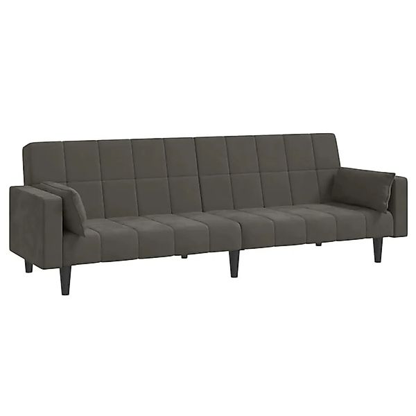 vidaXL Schlafsofa 2-Sitzer mit 2 Kissen Dunkelgrau Samt 375848 günstig online kaufen