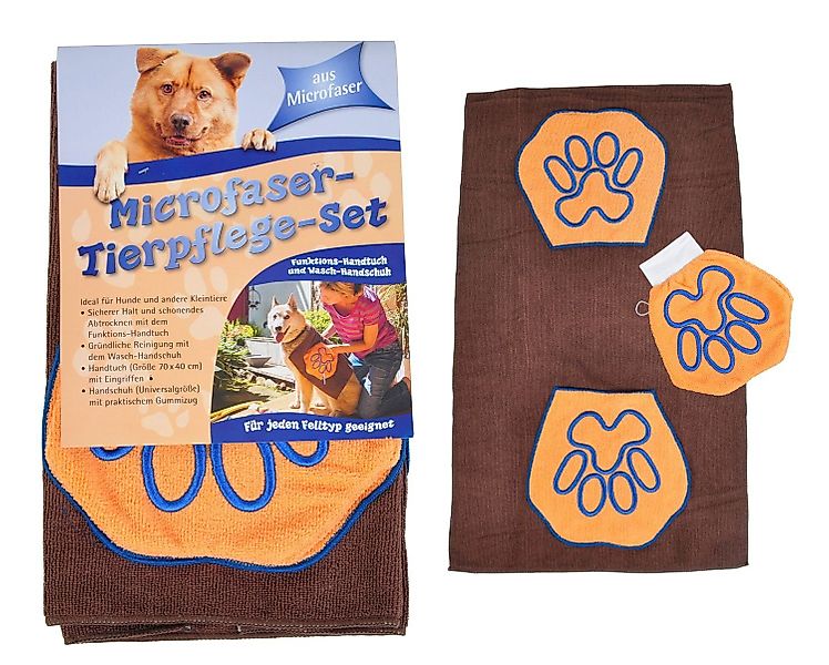 BURI Putzhandschuh Microfaser Tierpflege-Set Funktions- Handtuch günstig online kaufen