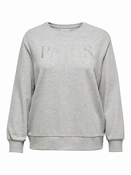 ONLY Curvy Rundhals- Sweatshirt Damen Grau günstig online kaufen