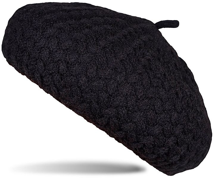 styleBREAKER Baskenmütze Feinstrick Baskenmütze mit Flechtmuster (1-St) günstig online kaufen