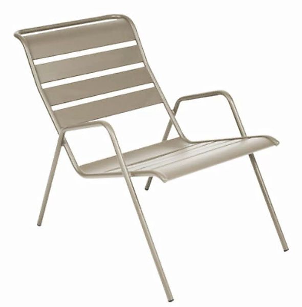 Lounge Sessel Monceau metall beige / stapelbar - Fermob - Beige günstig online kaufen