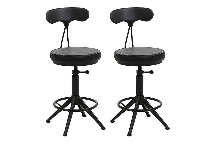 PROREGAL® Barhocker 2x Barhocker mit Lehne Sitzhöhe 51-73cm Kunstleder Meta günstig online kaufen