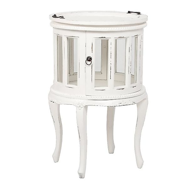 LebensWohnArt Mehrzweckschrank Landhaus Barschrank CORUNA-Rund 75cm Antique günstig online kaufen