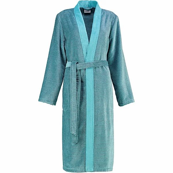 Cawö - Damen Bademantel Two-Tone Kimono 6431- Farbe: türkis - 47 - L günstig online kaufen