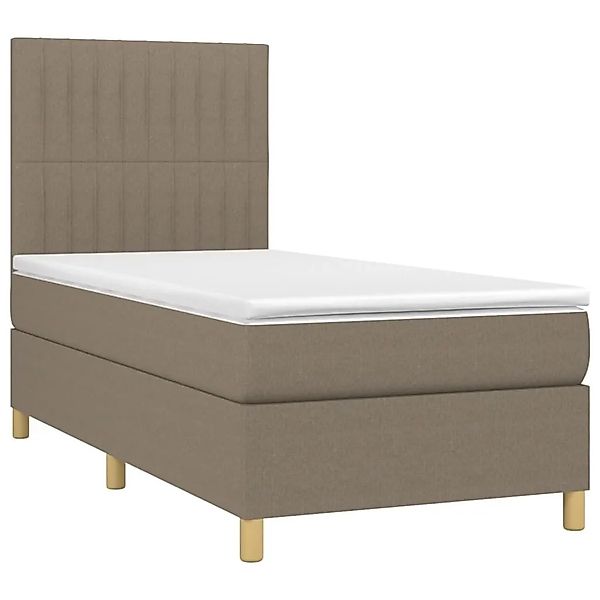 vidaXL Boxspringbett mit Matratze & LED Taupe 80x200 cm Stoff 3135553 günstig online kaufen