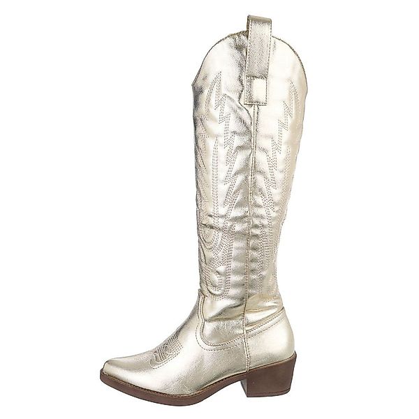 Ital-Design Damen Cowboyboots Western Westernstiefel Blockabsatz günstig online kaufen