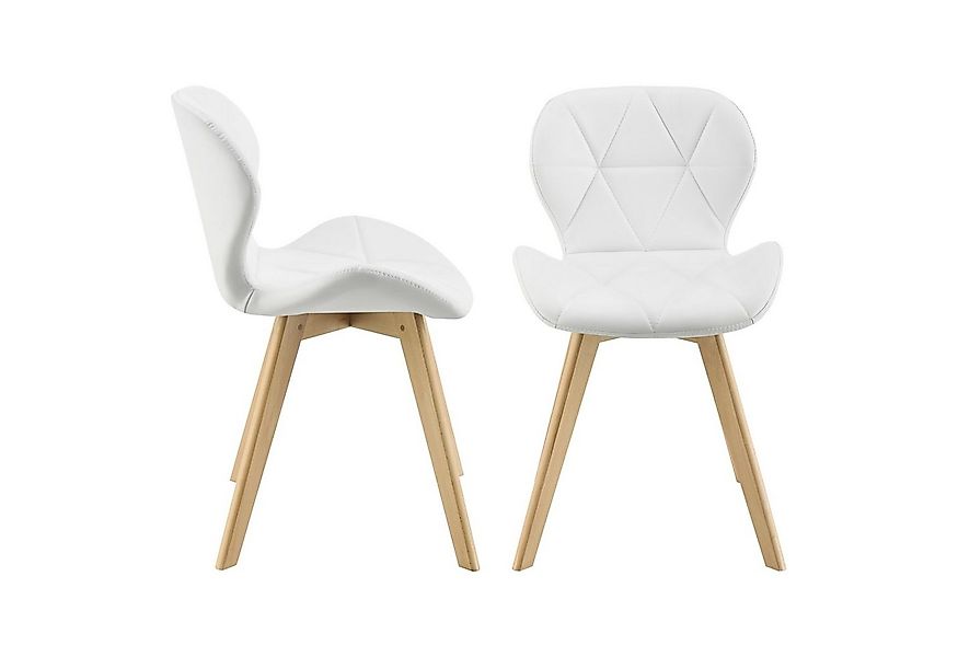 en.casa Esszimmerstuhl, »Älmhult« 6er Set Stuhl 78x47x52 cm Kunstleder Weiß günstig online kaufen