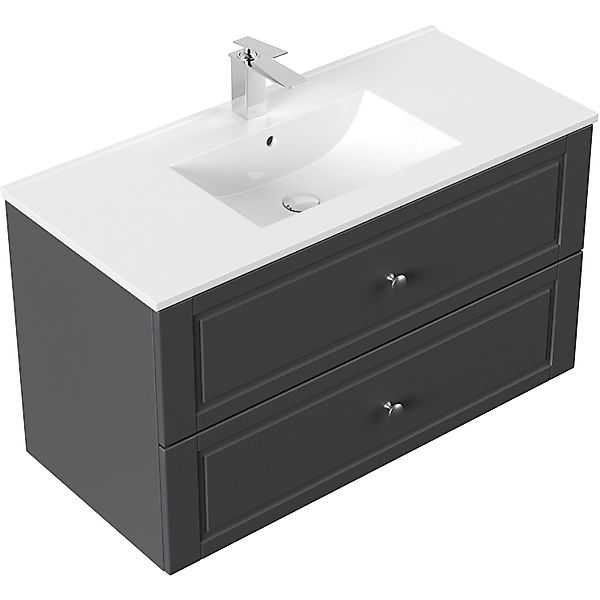 Posseik Waschbeckenunterschrank Cottage Anthrazit 101 cm günstig online kaufen