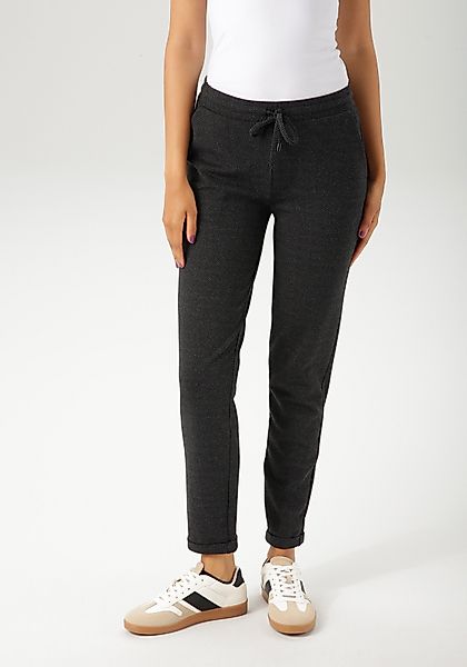 Aniston CASUAL Schlupfhose mit trendigem Fischgrat-Muster günstig online kaufen