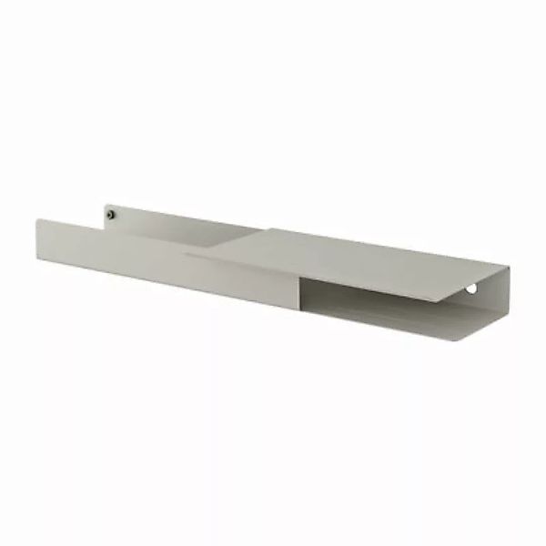 Regal Folded metall grau / L 62 x H 5,4 cm - 2 Haken + Ablagefach - Muuto - günstig online kaufen