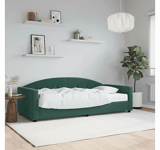 vidaXL Bett Tagesbett mit Matratze Dunkelgrün 90x200 cm Samt günstig online kaufen