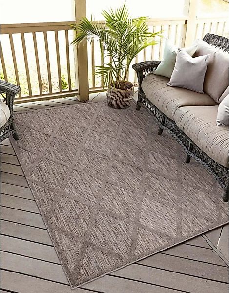 Carpet City Teppich »In-& Outdoorteppich Santorini 457, 3D-Effekt, Raute-Lo günstig online kaufen