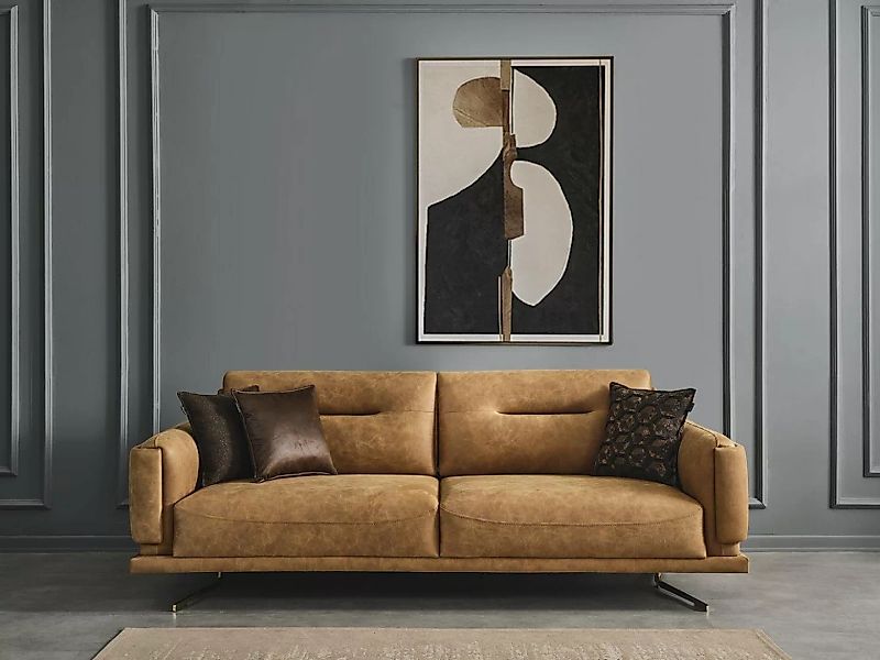JVmoebel 3-Sitzer Wohnzimmer Sofa 3 Sitzer Textil Polster Dreisitzer Couch günstig online kaufen